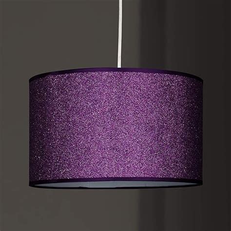 Purple Glitter Ceiling Lamp Shade Pendant Non Electric Easy Fit Option