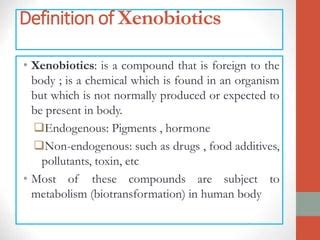 xenobiotics chemistry and drug metabolism | PPT