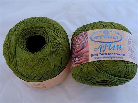 1 pelote viscose à crocheter Ajur Ball vert bronze 743 Stenli Ajur Ball