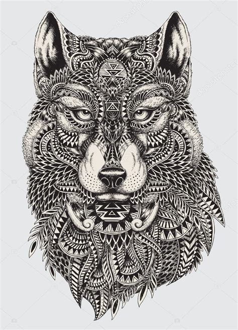 Abstract Wolf Drawing