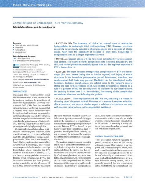(PDF) Complications of Endoscopic Third Ventriculostomy - DOKUMEN.TIPS