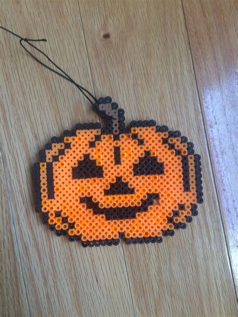 Perler Bead Jack O' Lantern Ornament