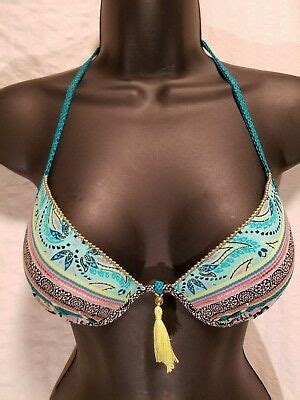 New Shade Shore Push Up Halter Bikini Top Bra Swimsuit 32DDD 34B 34D