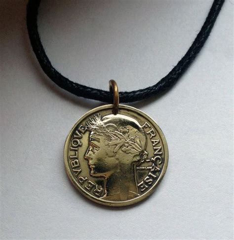 France Franc Coin Pendant Marianne French Lady Paris Marseille