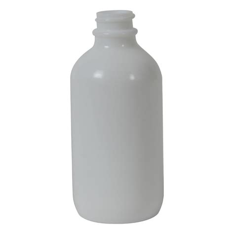 4 Oz White Glass Boston Round Bottle With 22400 Neck Cap Sold Separately Us Plastic Corp