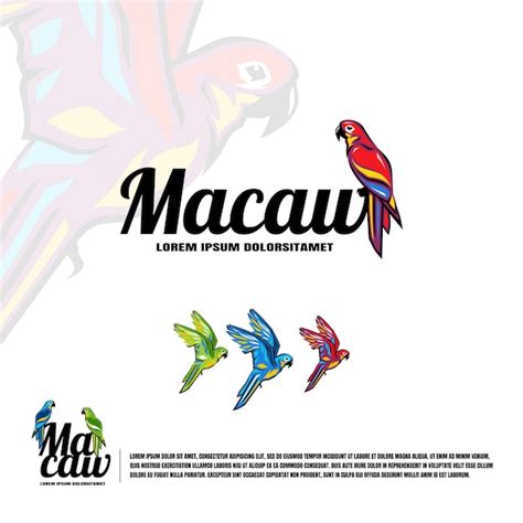 Ilustración de logotipo de pájaro guacamayo Vector Premium