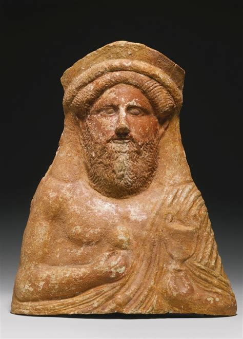 A Greek Terracotta Protome Of Dionysos Boeotian Circa Early Th