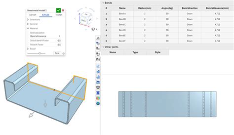 Sheet Metal Bend Calculations Onshape