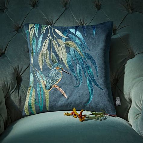 Natural History Museum Kingfisher Cushion Cover Dunelm