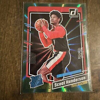 Panini Donruss Rated Rookie Green Laser Rc Scoot Henderson