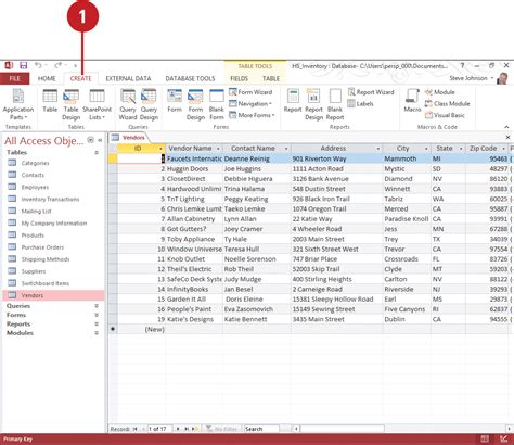 Design View Access Database