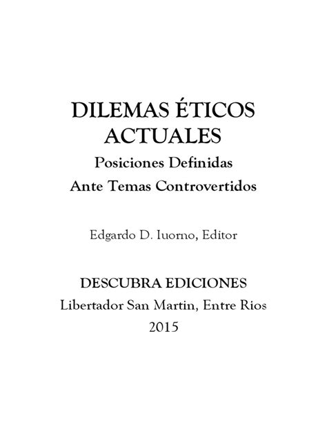 Dilemas Eticos Actuales | PDF | Existencialismo | Moralidad