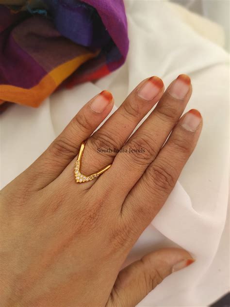 Elegant White Stone Finger Ring Vanki Finger Ring South India Jewels