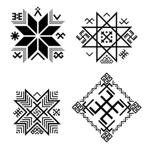 Premium Vector | Set of old baltic folk ancient baltic symbols