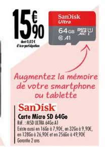 Promo Carte Micro Sd 64 Go Sandisk Chez Carrefour ICatalogue Fr