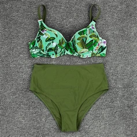 Bikini damskie P894 zieleń wojskowa S Lunzo pl