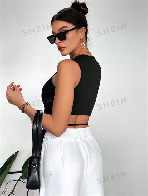 Shein Essnce D Bardeur D Contract Dos Nu Pour Femmes T Mode En