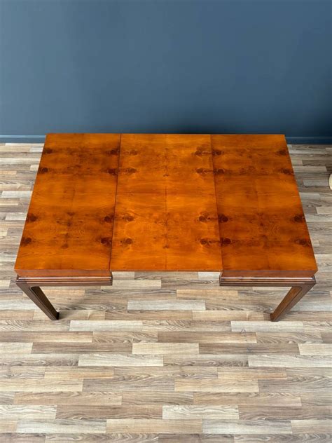 Mid Century Modern Burlwood Expanding Butterfly Dining Table By Henred Vintage Supply