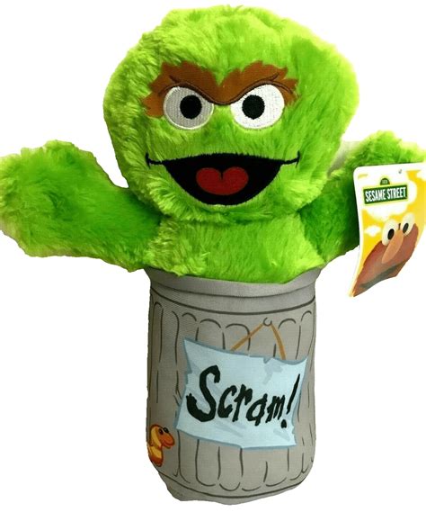 12 Inch Sesame Street Oscar The Grouch Trash Can Plush Toy