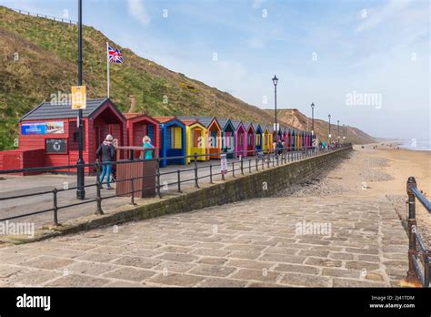 The Colourful Beach Huts At Saltburn By The Sea England Uk Stock Photo