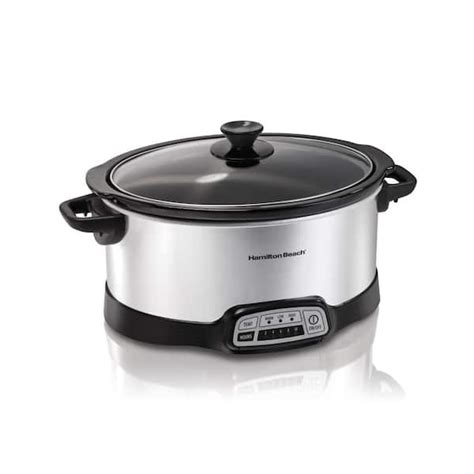 Hamilton Beach Qt Programmable Stainless Steel Slow Cooker With