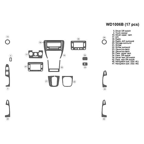 B I Wd B Rba D Raw Brushed Aluminum Small Dash Kit Pcs