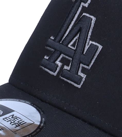 Los Angeles Dodgers Black On Black Team Logo 9FORTY A-Frame Black ...