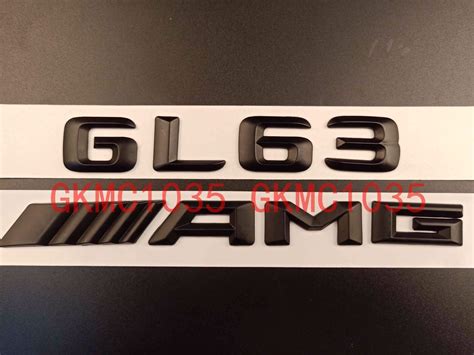 Matte Black Letters GL 63 AMG Trunk Badge Emblem Sticker For Benz