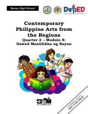 Q2 SHS CPAR Module 8B Pdf Contemporary Philippine Arts From The