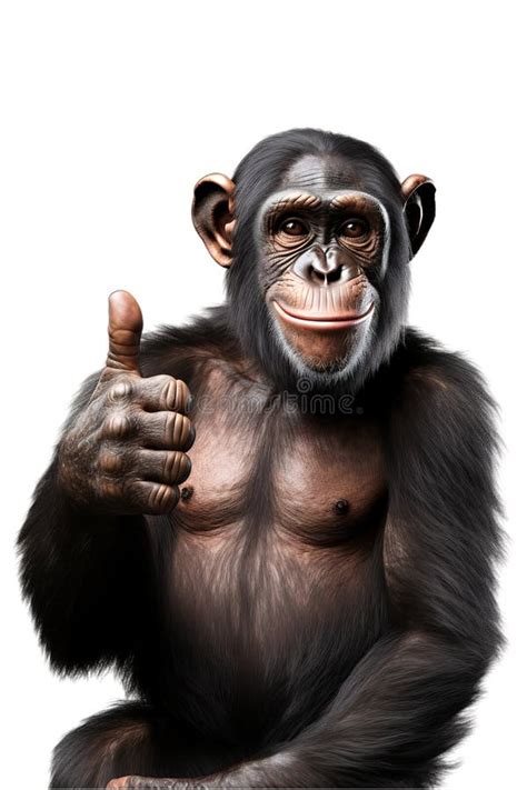 Monkey Giving Two Thumbs Up Stock Illustration - Illustration of wearing, animal: 303015558