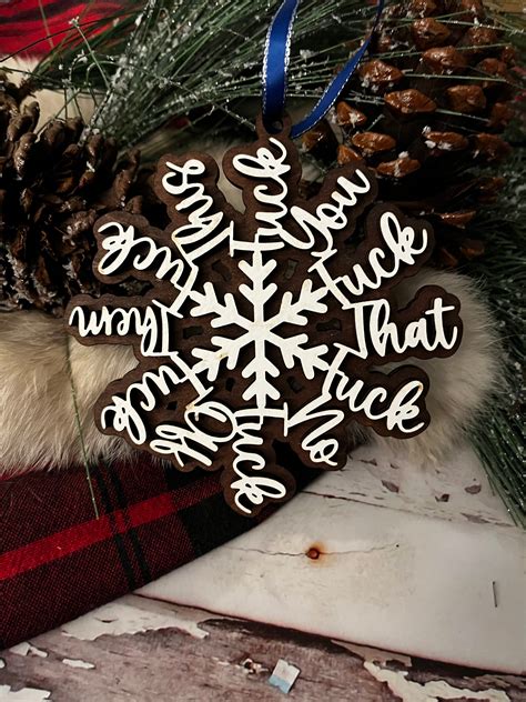 Fuck Flake Fuck Ornament Irreverent Ornament Inappropriate Gift Swear Word Fuck You Fuck