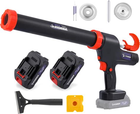 Vishigh Cordless Caulking Gun 21v Electric Caulk And Adhesive Gun For 10oz 20oz 300 600ml