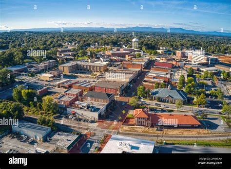 Aerial shot of Downtown Greer in South Carolina Stock Photo - Alamy