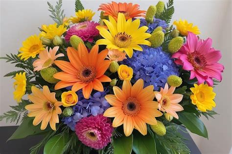 Premium Photo Beautiful Coloured Summer Flowers Bouquet