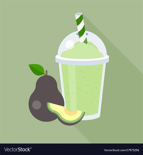 Avocado Smoothie Vector Image On Vectorstock Avocado Smoothie