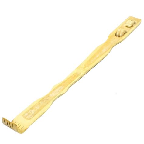 Unique Bargains Wood Bamboo Back Scratcher w Massage Rollers Body Relaxation Massager - Walmart ...