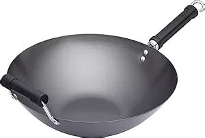 KitchenCraft World Of Flavours Wok Carbon Non Stick Carbon Steel Wok