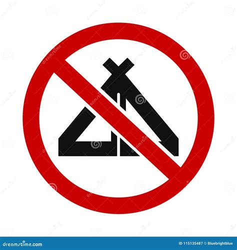 Tents Not Allowed Stock Vector Illustration Of Framed 115135487