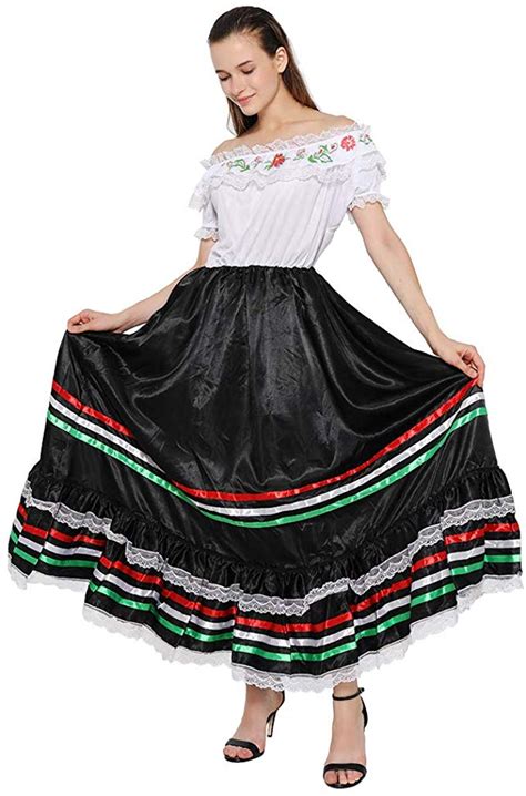 Fantastcostumes Women Traditional Mexican Dress Lace Flower