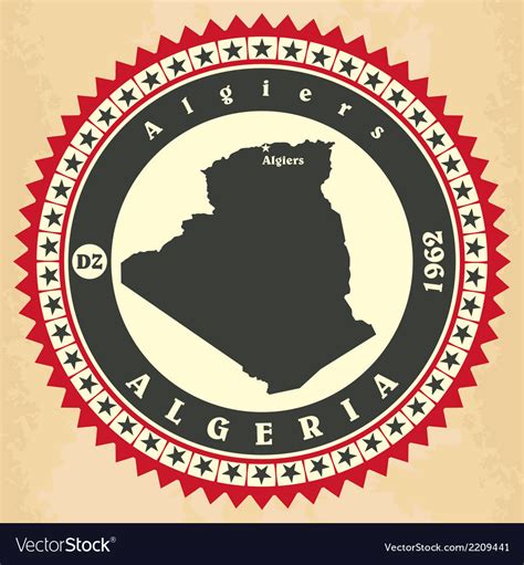 Vintage Label Sticker Cards Of Algeria Royalty Free Vector