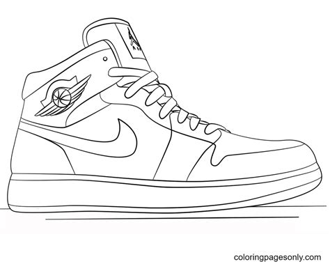 Nike Jordan Shoes Coloring Page - Free Printable Coloring Pages