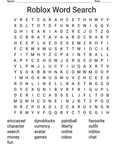 Word Search Printable Roblox Word Search Printable The Best Porn Website