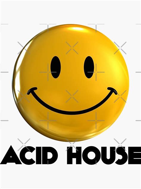 Acid House Smiley Sticker By Rudieseventyone Redbubble