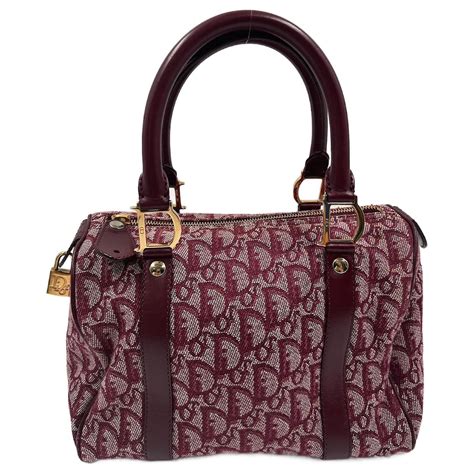 Sac Bowling Dior En Toile Rouge Ref Joli Closet