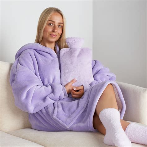 OHS Faux Fur Hot Water Bottle Lilac