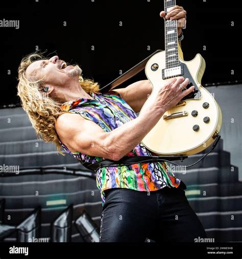 Tommy Shaw of Styx on stage Stock Photo - Alamy