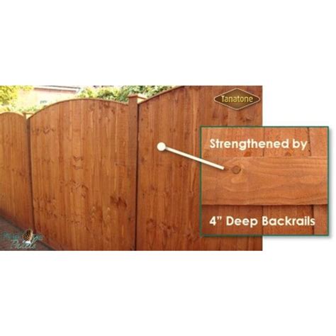 Nwp Tanalised Brown Arched Up Featheredge 6 X 3 Fence Panel 36 High To