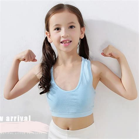 Kids Bra With Chest Pad Cotton Teen Underwear Vest Training Bra For