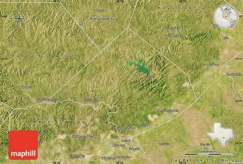 Satellite Map of Comal County