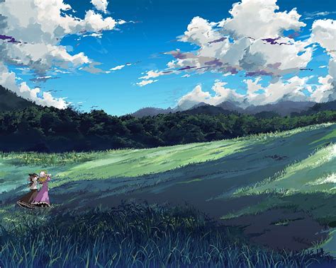 Landscape Anime Hill Grass Sky Manga Valley Wilderness Alps